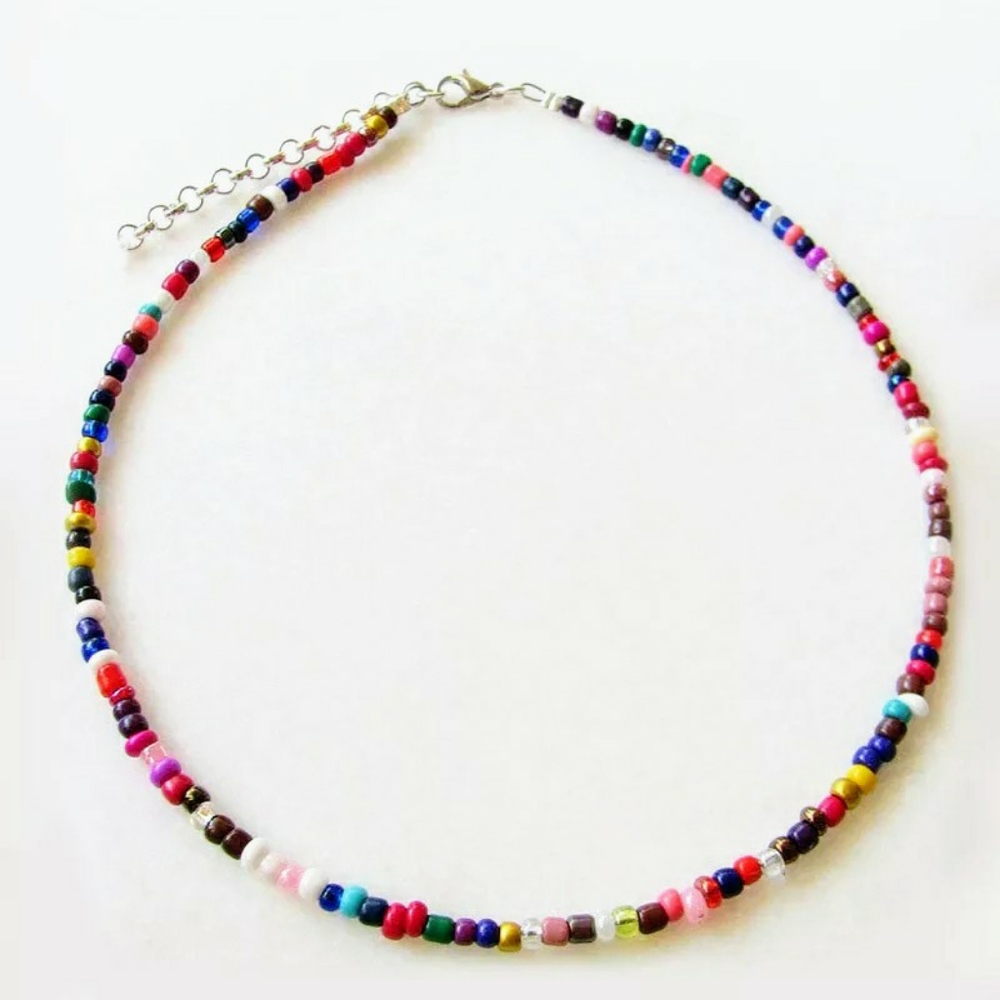 'Dottie' Colorful Beaded Choker Necklace - Picture 2 of 3